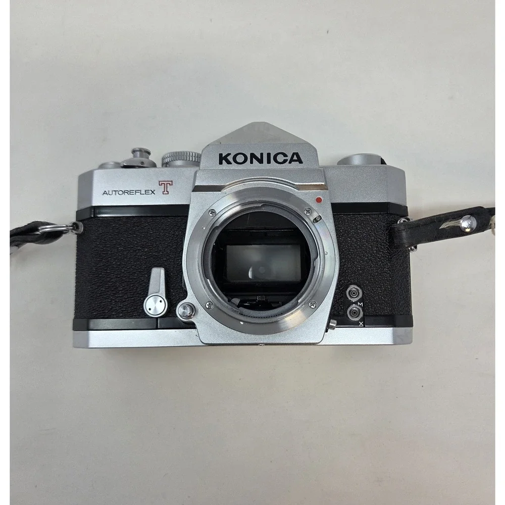 Konica Autoreflex T FTA 35mm SLR Camera Body Only Tested Shutter Works Japan